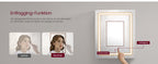VASAGLE Wall cabinet with mirror and LED lighting, bathroom wardrobe with sockets strip