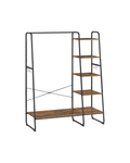 VASAGLE dresses stand, with dresses Rod, shoe shelf, 6 removable hooks