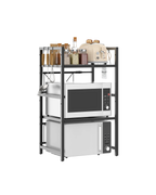 Kitchen Storage Rack Metal Condiment Organizer Shelf Expandable Microwave Shelf Height Adjustable