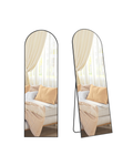 SONGMICS full-length mirror arched stand mirror aluminum alloy frame tempered glass