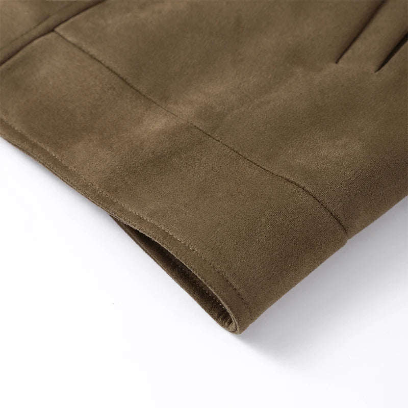 HIGH NECK SNAP CLOSURE METAL BUTTON JACKET
