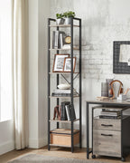 SONGMICS shoe rack / bookcase with 10 compartments, shoe cabinet, 30x40x30 cm per compartment, narrow, with doors, steel frame