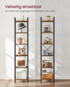 SONGMICS shoe rack / bookcase with 10 compartments, shoe cabinet, 30x40x30 cm per compartment, narrow, with doors, steel frame