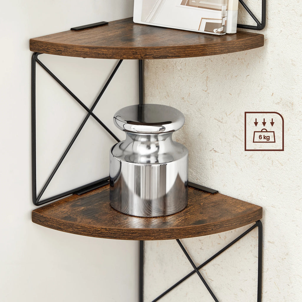 VASAGLE 5-level Zigzag Design Corner Shelf Wall Shelf Bookcase Bedroom Study living room bathroom