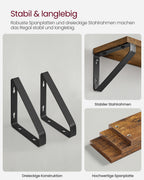 VASAGLE wall shelf industrial design suspension rack set of 3 wall mounted