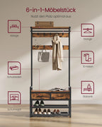 VASAGLE coat rack, Separable Design, coat rack with Shoe Bench