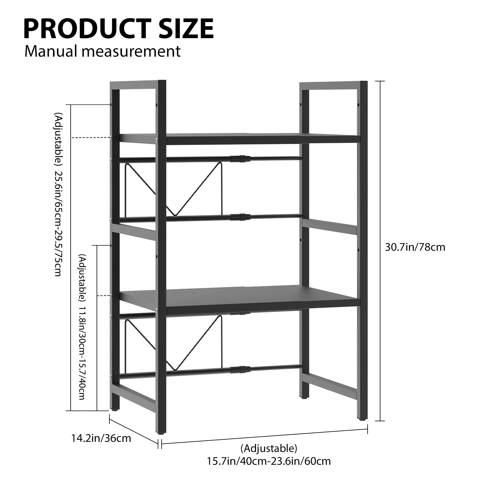 Kitchen Storage Rack Metal Condiment Organizer Shelf Expandable Microwave Shelf Height Adjustable
