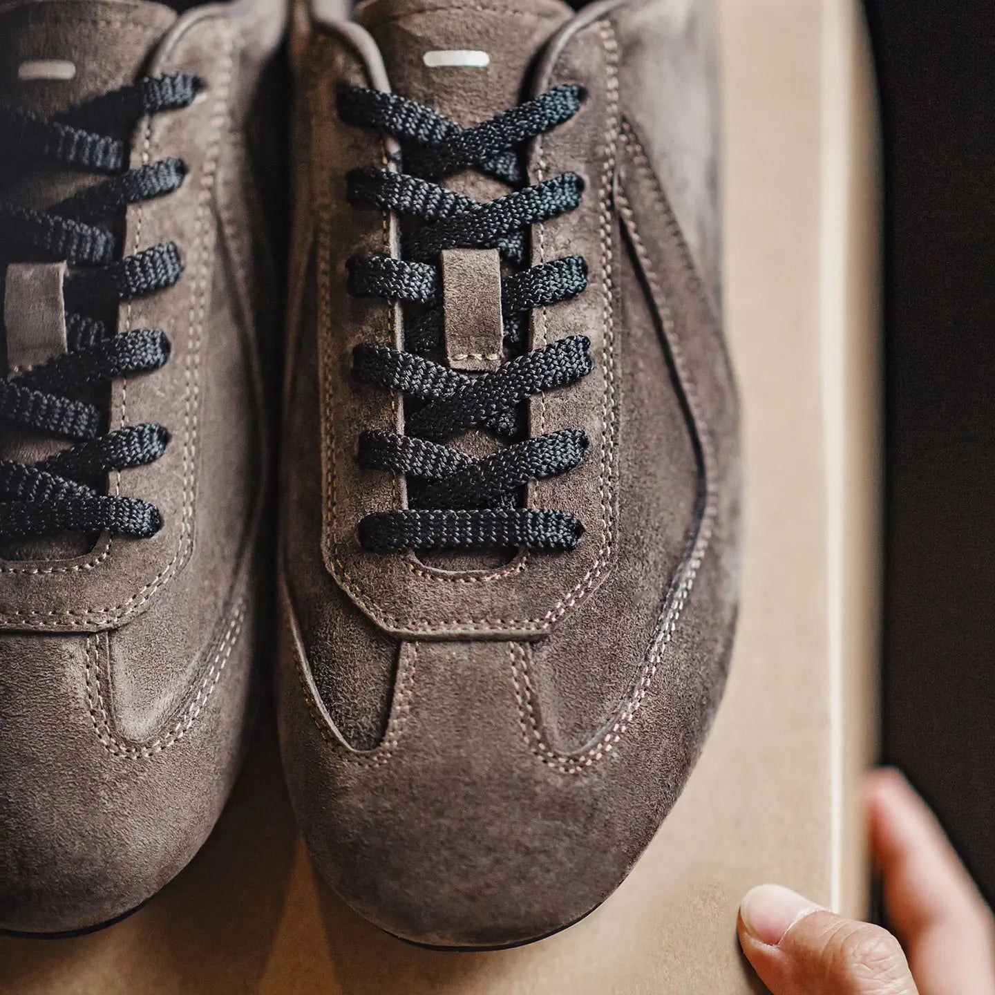 Maden Coffee Brown German Army Trainers | Pigskin Suede Sneakers