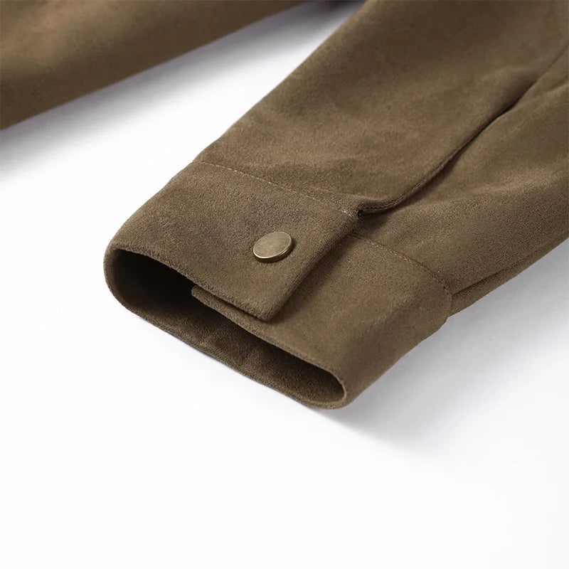 HIGH NECK SNAP CLOSURE METAL BUTTON JACKET