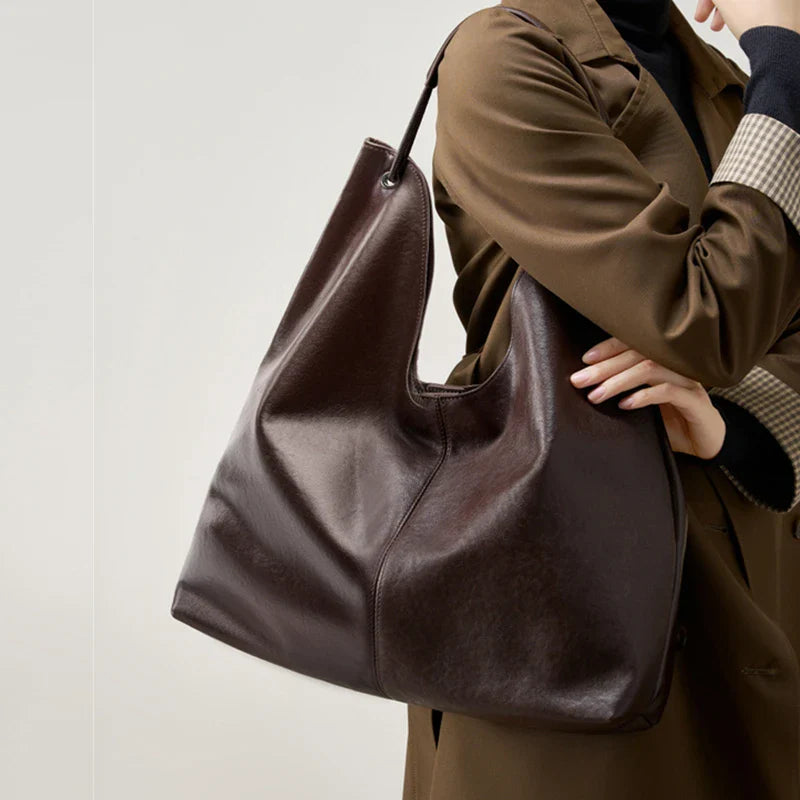 COWHIDE LEATHER | LARGE HOBO SHOULDER BAG