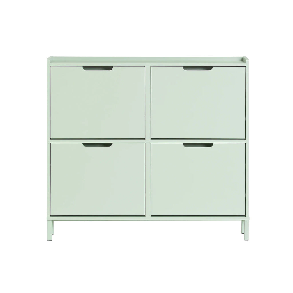 SoBuy FSR100 4 flap shoe rack 8 shelf surface shoe cabinet narrow shoe chest of drawers shoe shelf