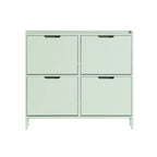 SoBuy FSR100 4 flap shoe rack 8 shelf surface shoe cabinet narrow shoe chest of drawers shoe shelf