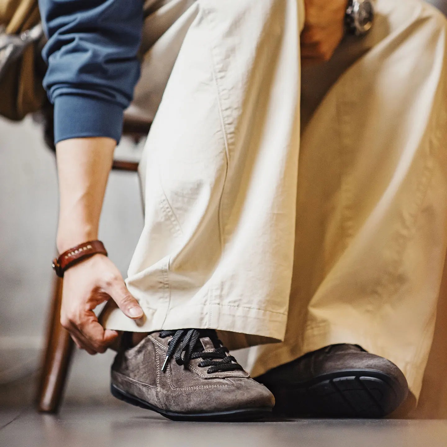 Maden Coffee Brown German Army Trainers | Pigskin Suede Sneakers