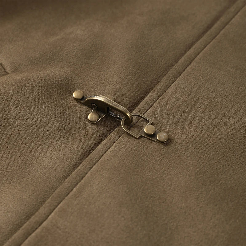 HIGH NECK SNAP CLOSURE METAL BUTTON JACKET