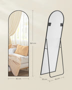 SONGMICS full-length mirror arched stand mirror aluminum alloy frame tempered glass
