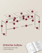 VASAGLE Desk, computer table, office table, for study, bedroom, 50x100x75 cm, industrial design