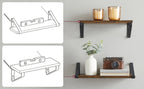 VASAGLE wall shelf industrial design suspension rack set of 3 wall mounted