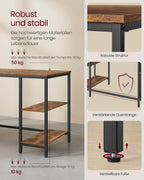 VASAGLE Computer table, office table, desk, with 3 shelves, 2 drawers, 60x140x76 cm, for office