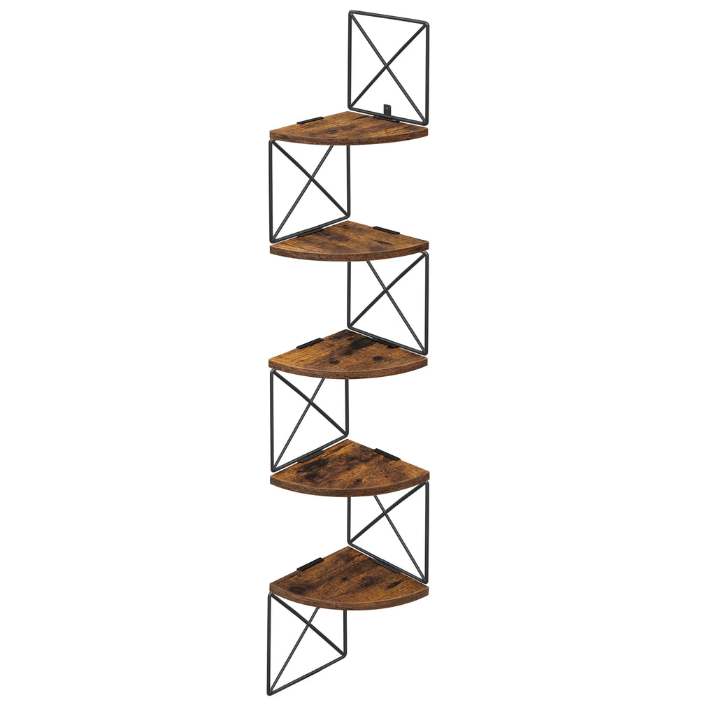 VASAGLE 5-level Zigzag Design Corner Shelf Wall Shelf Bookcase Bedroom Study living room bathroom