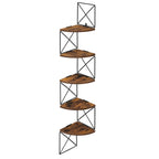 VASAGLE 5-level Zigzag Design Corner Shelf Wall Shelf Bookcase Bedroom Study living room bathroom