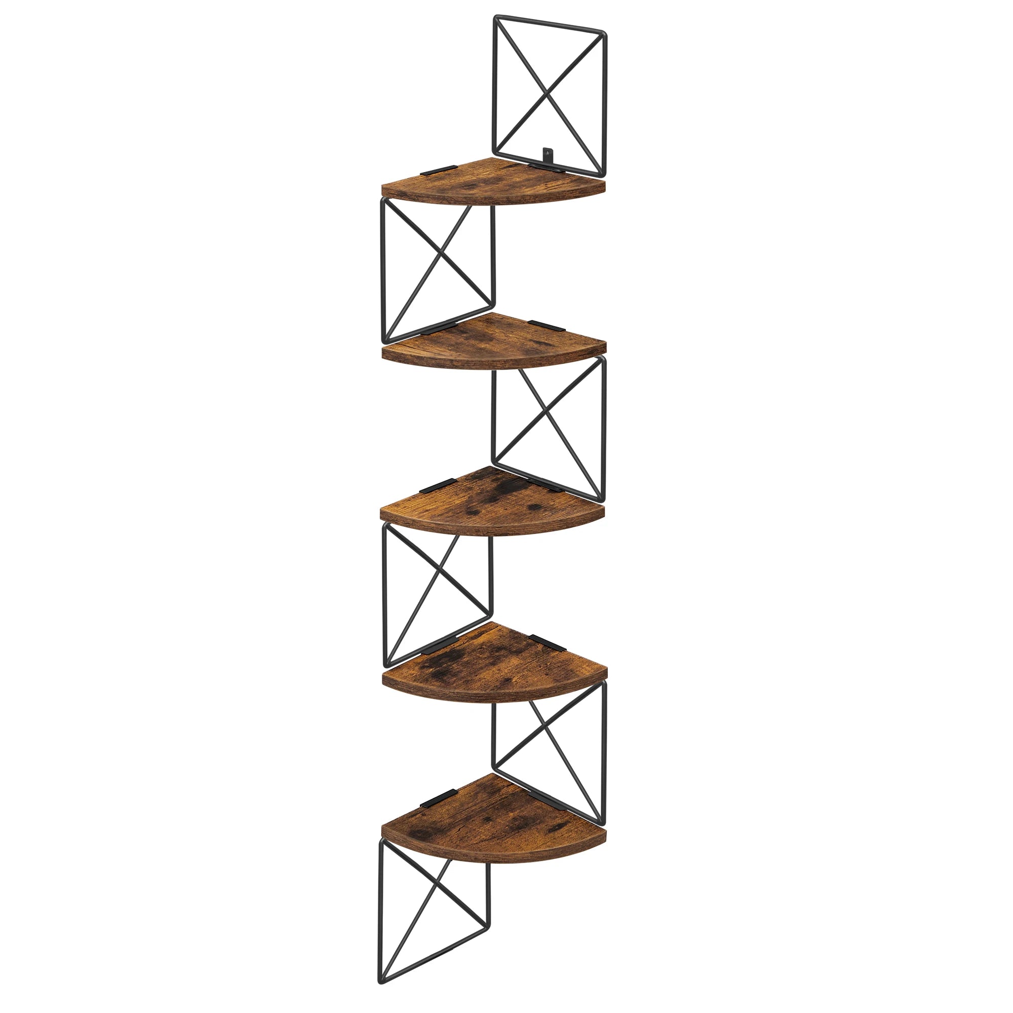 VASAGLE 5-level Zigzag Design Corner Shelf Wall Shelf Bookcase Bedroom Study living room bathroom
