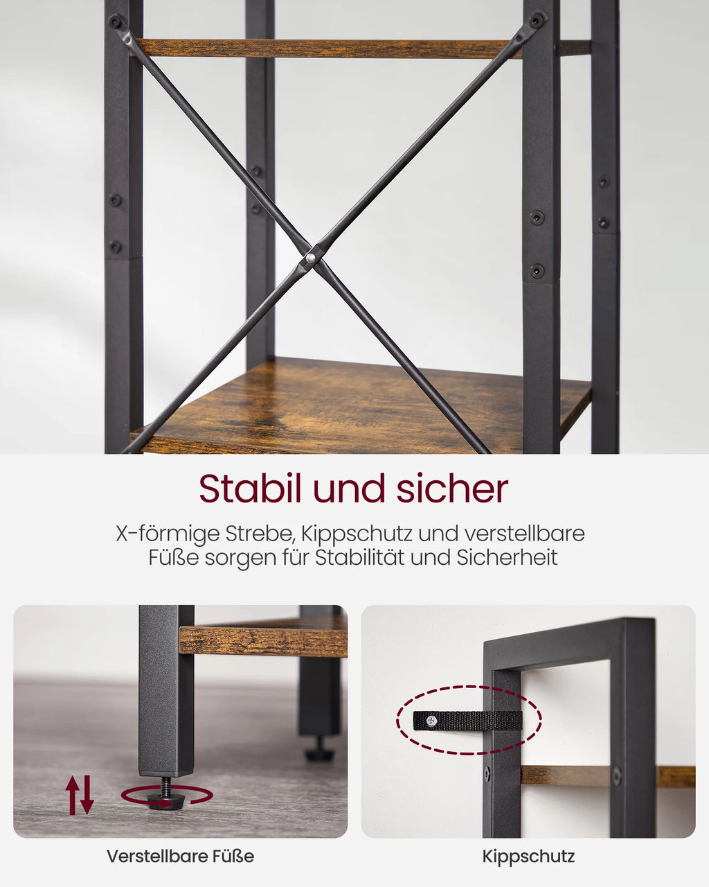 SONGMICS shoe rack / bookcase with 10 compartments, shoe cabinet, 30x40x30 cm per compartment, narrow, with doors, steel frame