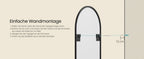 SONGMICS full-length mirror arched stand mirror aluminum alloy frame tempered glass