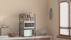 Kitchen Storage Rack Metal Condiment Organizer Shelf Expandable Microwave Shelf Height Adjustable